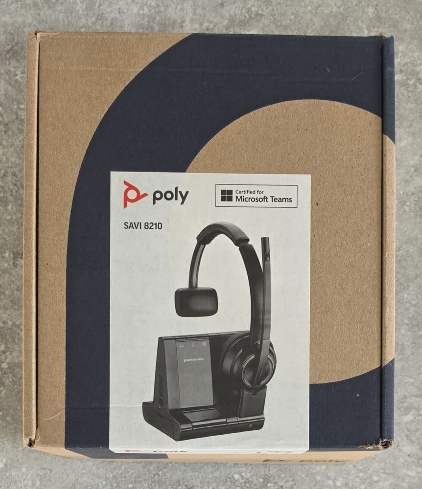 Poly Savi 8210 Office Wireless DECT Headset Noise Canceling Mic W8210T FREEUSHIP