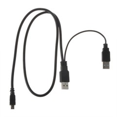 USB Dual Power Y Shape 2x Type A – Mini B Cable Lead Cord for Hard Drive C004