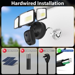 Hardwired Floodlight Camera Outdoor, 5500LM 2K HD Security Camera with Lights…