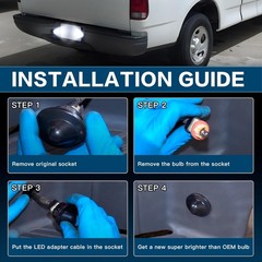 LED License Plate Light Compatible with Veh Color: 01-Clear Lens Black Housing