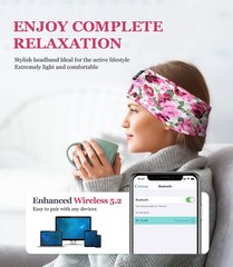 Sleeping Headphones Bluetooth Headband, Unisex-Adults Hairband Sound, Long Pl…