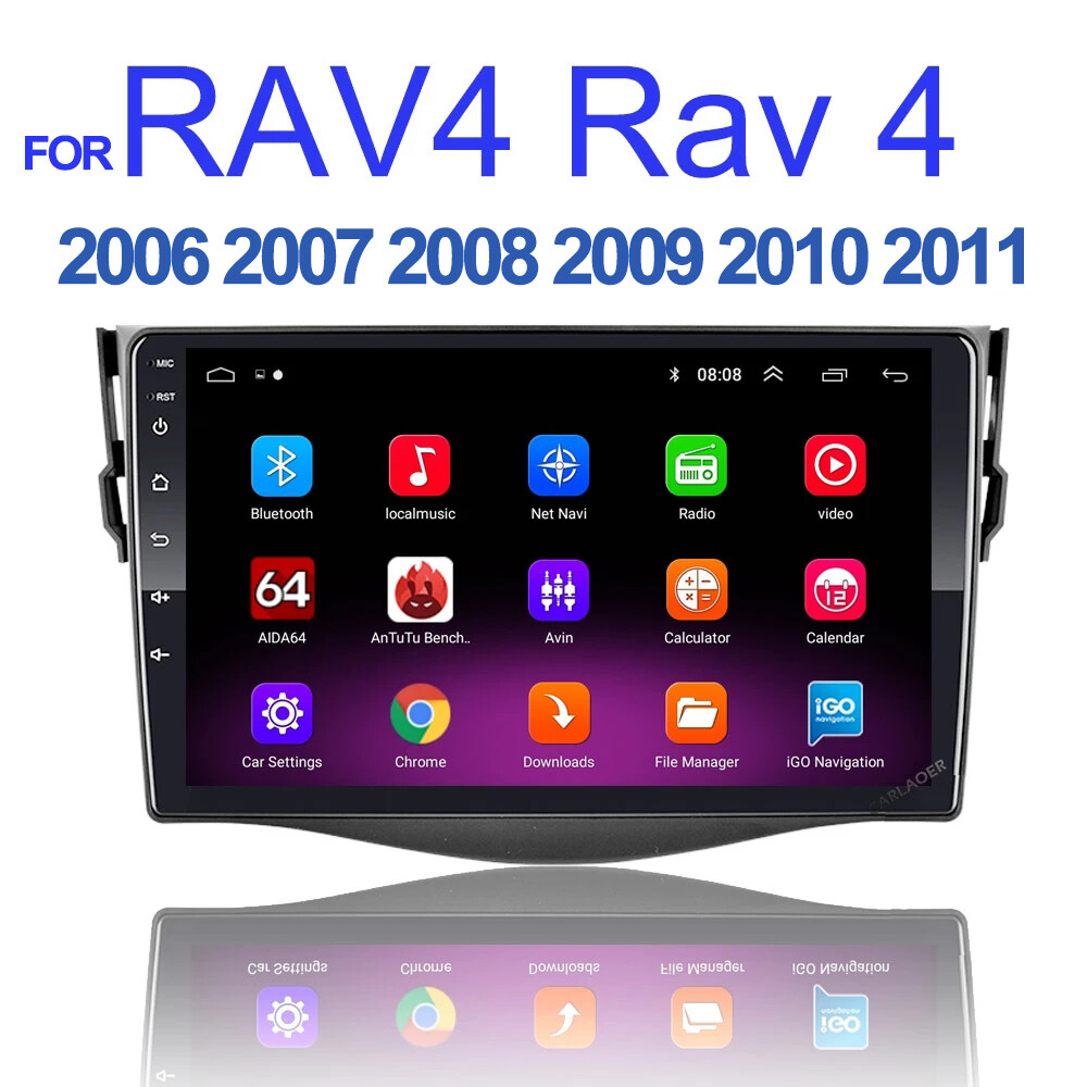 For Toyota RAV4 2006-2012 Android 13 Car GPS Carplay Wifi Radio Stereo Camera
