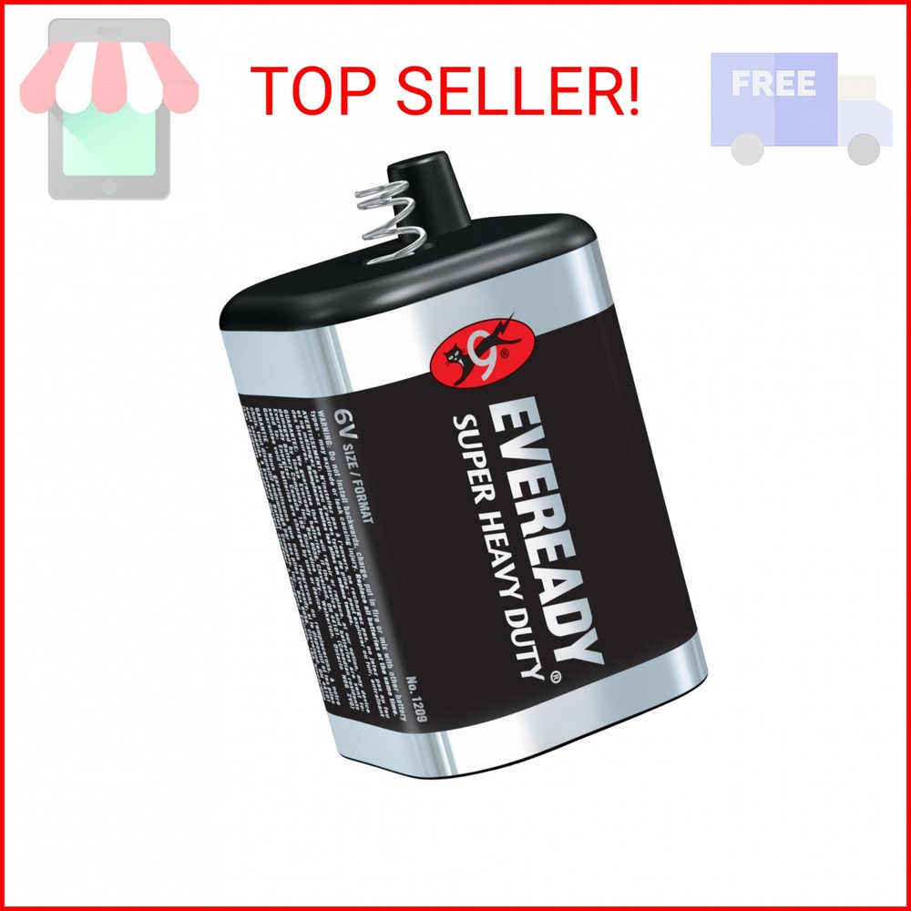 EVEREADY 6V Battery, Super Heavy Duty 6 Volt Battery, 1 Count