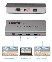 4K HDMI Splitter 1X2 1080P HDMI Switch Splitter with EDID RS232 TV HDTV 1 to 2