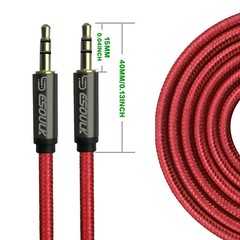 Aux Cable 3.5mm Male to Male Auxiliary Audio Nylon Braided Cord for Car PC Phone