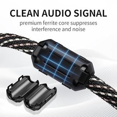 6.35mm TRS to Dual RCA Y Splitter Cable, 6.56ft Hi-Fi Audio Cord, Gold-Plated Co