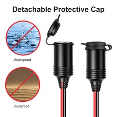 13 ft Car Cigarette Lighter Socket Extension Cord Cable Heavey Duty Adapter 12V