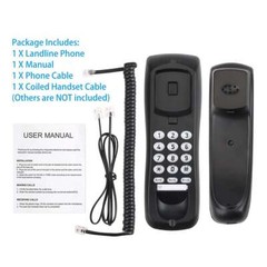 Desktop Corded Landline Phone Fixed Telephone Wall Mountable Home Office