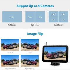 Solar Magnetic Wireless RV Backup Camera 1080P 7” Monitor for Car Truck Camper