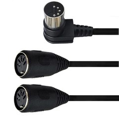 50cm/19in 5 Pin Din Male to 2x 5 Pin Din Female Audio Adapter Y Splitter Cable