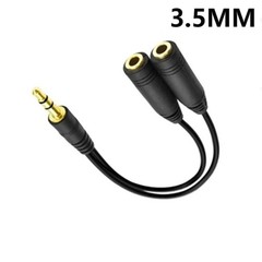 3.5mm AUX Audio Mic Splitter 1 Male to 2 Female Gold Plated Headphone Cable