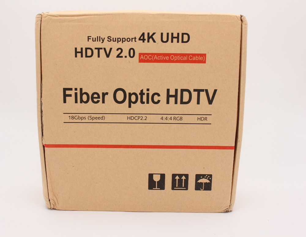 Fiber Optic 4K UHD 18Gb HDCP 2.2 HDR AOC HDMI Cable, 82 Feet / 25 Meters