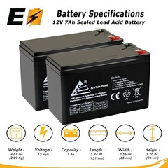 2 Pack: 12V 7Ah Rechargeable Battery Replacement for Acorn Stairlift Superglide