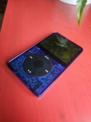 USA Custom iPod Classic 5.5th Atomic Blue/Black Flashmod 128GB SD New mp3 Player