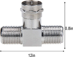 Coaxial Cable Splitter, TV Splitter 2 in 1 Out 2-Pack F Type RG6 Male to 2 F Fem