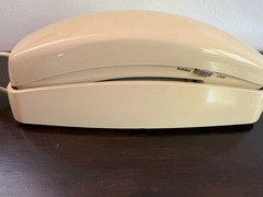 Vintage AT&T Trimline 210 Phone Beige Curly Corded Retro Landline Desk Telephone