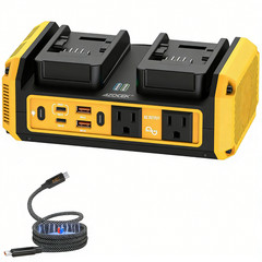 350W Pure Sine Wave Power Inverter Compatible with Dewalt 20V Battery