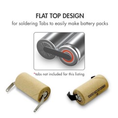 Tenergy Sub C 2200mAh and 4/5 Sub C 1300mAh 1.2V NiCD No Tabs or With Tabs Lot