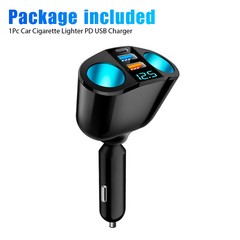 Outlet 12V Dual USB Car Cigarette Lighter Socket Splitter Power Adapter Charger