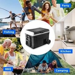 12V Car Refrigerator Electric Cooler DC/AC, -4℉~68℉, Freezer Cooler with Wheels