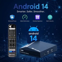vSeeBox V6 Pro Android 14 Device with 4GB+32GB, Dual-Band WiFi, Bluetooth Remote