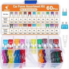 300Pcs Car Fuse Assortment Kit, 160 Mini Blade Fuses Automotive + 90 Standard