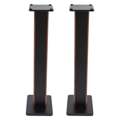 35.4in Rosewood Wood Grain Speaker Stands Pair Sand-Fillable Column 90cm