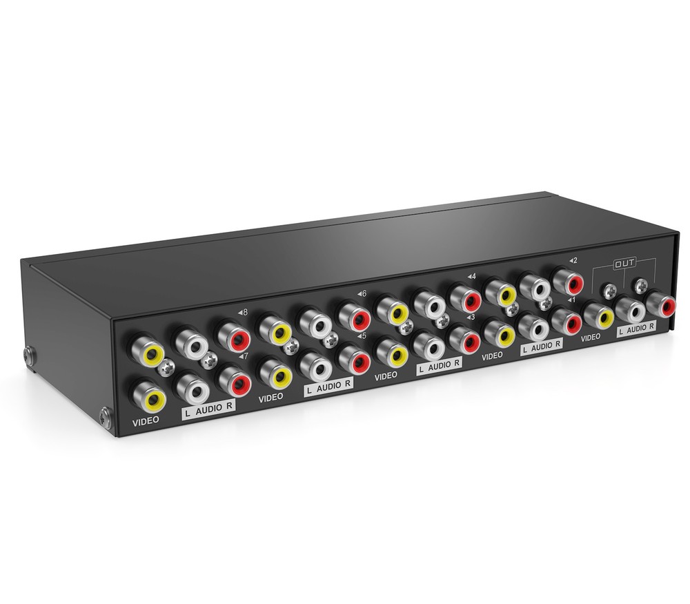 MT-VIKI 8-way RCA switcher 8 in 1 out AV Selector Box For TV Satellite