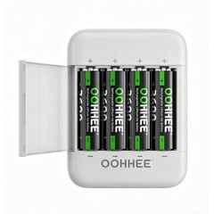 3600mWh 1.5V 4 Pack Rechargeable Lithium AA Batteries with Fast Charger Box NEW