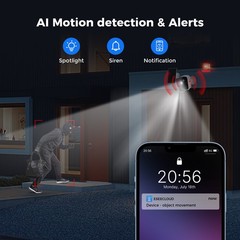 1-4PCS HISEEU 4MP Wireless 5G Wifi Solar Battery Outdoor Audio Security Camera