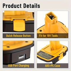 5-Pack DM18D Converter For DW 18v To 20v Battery Adapter For DW 18V Tools
