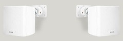 Cube by Rockville Pair of 3.5″ White Home Theater Wall Speakers+Swivel Brackets
