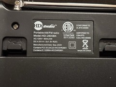 HDi Home Portable AM/FM Radio, Battery Operated, or AC Power M# HDi-2600BK