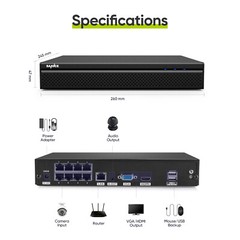 SANNCE 8CH 8MP NVR 4K PoE AI Motion Network Video Recorder for Security System