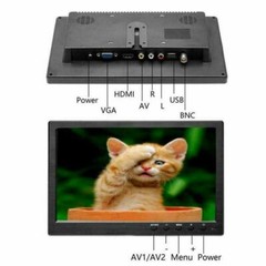 10.1″ HD CCTV LCD Screen Monitor PC AV/RCA/VGA/HDMI/BNC Video Display w/ Speaker
