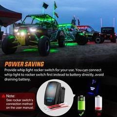2x 1~3FT Thick LED Whip Spiral Chasing RGB Fat Whip Light For Can Am Polaris RZR