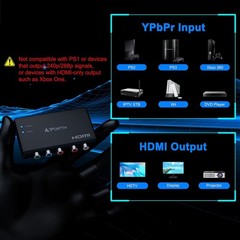 Component to HDMI Converter YPbPr RGB R/L Audio v1.3 Adapter Support 1080P 2