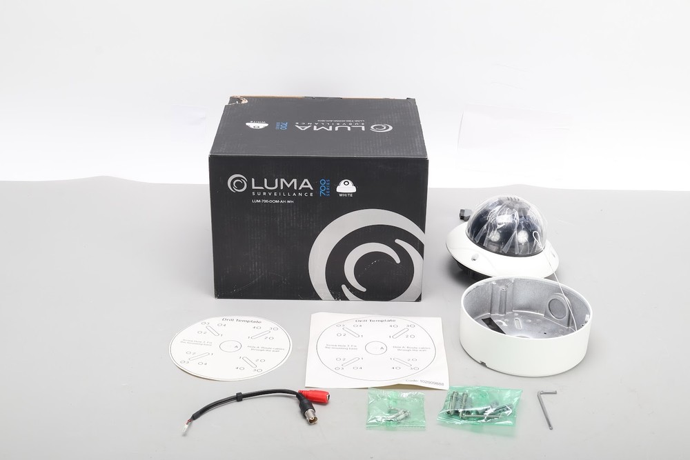 Luma LUM-700-DOM-AH-WH 1080p Dome Analog Outdoor Camera White W/ Accessories