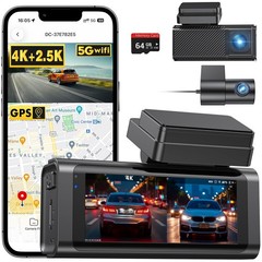 Beferich J18 4K 2.5K Dual Dash Cam GPS WiFi 64GB Card 256GB Max front rear night