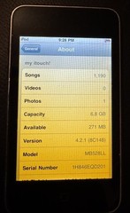 Apple iPod 2nd Gen Touch (8 GB) A1288 Good Used 1190 Songs 4.2.1 IOS Rap Hip-Hop