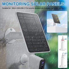 10W Solar Panel Charger for Security Camera Waterproof & Adjustable Wall Mount