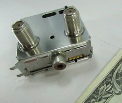 New Alps TV RF Tuner Modulator Switch, F RCA & 4-Pin Solder Connector MDLK5A6A9A