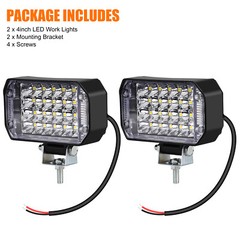 2Pcs 4″ 800w LED Work Light Bar Spot Flood Pods Fog Lamp Offroad Driving SUV ATV