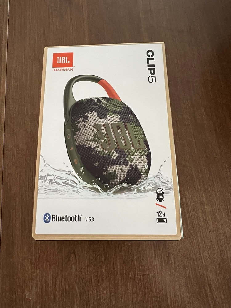 JBL Clip 5 Bluetooth Speaker Waterproof Portable Carabiner Squad Camo