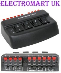 4 WAY PAIR STEREO SPEAKER LOUDSPEAKER SELECTOR SPLITTER SWITCH BOX 100W