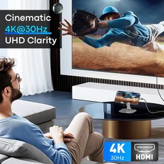 UANTIN USB C to HDMI Cable 6Ft | 4K High-Speed 3.1 Type-C 6FT, Gray