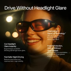 Headlight Glasses with Polarized LED GlareCut Technology 501-45-46mm, Black