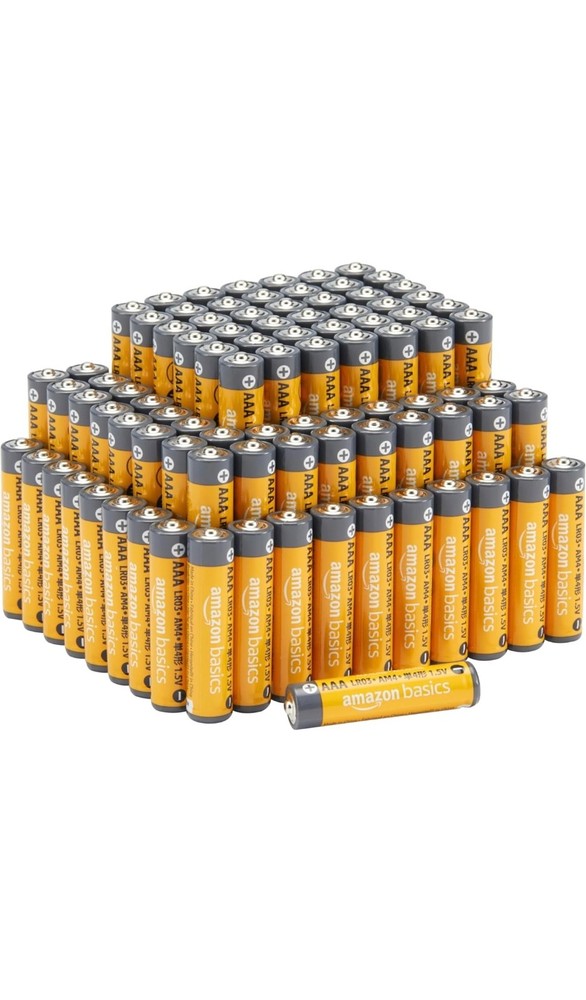 100 Amazon Basics AAA Alkaline Batteries Brand New 1.5 Volt Battery