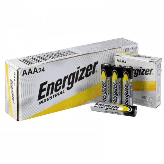 Energizer EN92 Industrial Alkaline Batteries, AAA, 24 Batteries/Box