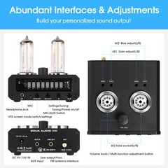 HIFI Vacuum Tube Preamp with Magic 6E2 Stereo Headphone Amp FM Radio Home Clock